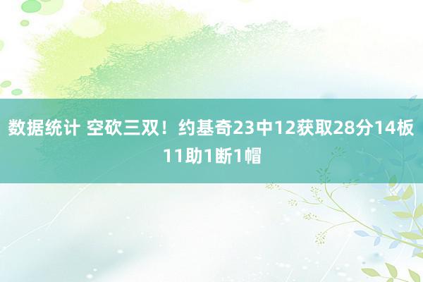 数据统计 空砍三双！约基奇23中12获取28分14板11助1断1帽