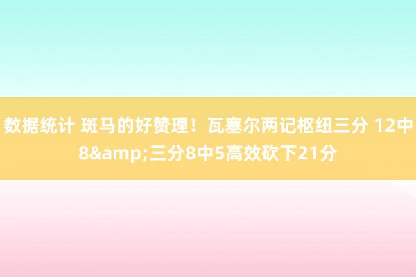 数据统计 斑马的好赞理！瓦塞尔两记枢纽三分 12中8&三分8中5高效砍下21分