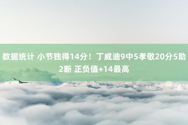 数据统计 小节独得14分！丁威迪9中5孝敬20分5助2断 正负值+14最高