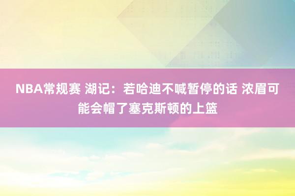 NBA常规赛 湖记：若哈迪不喊暂停的话 浓眉可能会帽了塞克斯顿的上篮