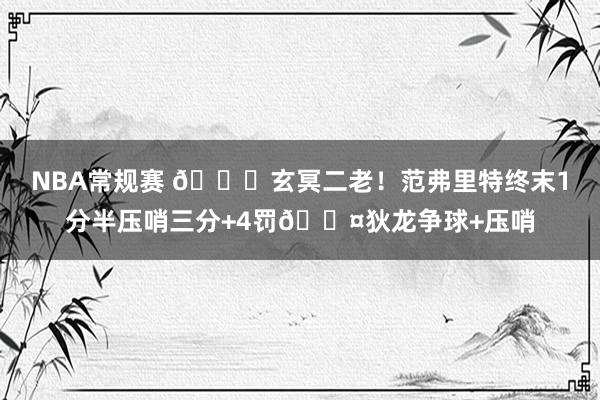 NBA常规赛 🚀玄冥二老！范弗里特终末1分半压哨三分+4罚😤狄龙争球+压哨