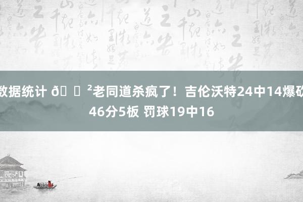 数据统计 😲老同道杀疯了！吉伦沃特24中14爆砍46分5板 罚球19中16