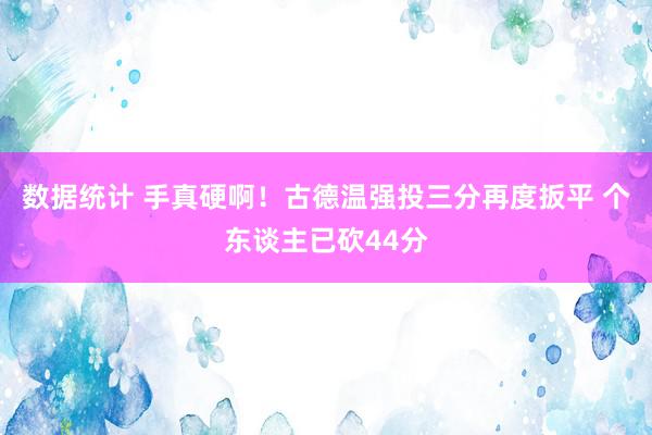 数据统计 手真硬啊！古德温强投三分再度扳平 个东谈主已砍44分