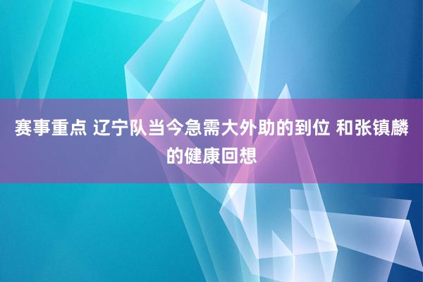 赛事重点 辽宁队当今急需大外助的到位 和张镇麟的健康回想