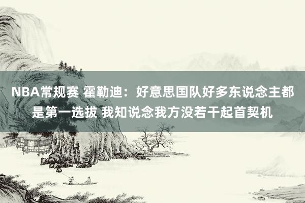 NBA常规赛 霍勒迪：好意思国队好多东说念主都是第一选拔 我知说念我方没若干起首契机