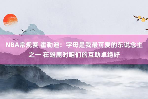 NBA常规赛 霍勒迪：字母是我最可爱的东说念主之一 在雄鹿时咱们的互助卓绝好