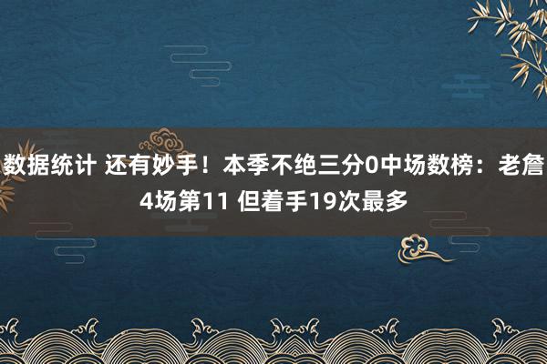 数据统计 还有妙手！本季不绝三分0中场数榜：老詹4场第11 但着手19次最多