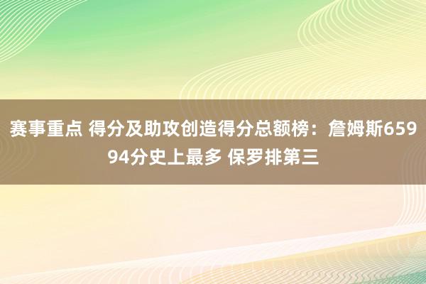 赛事重点 得分及助攻创造得分总额榜：詹姆斯65994分史上最多 保罗排第三