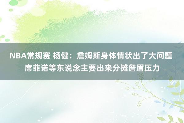 NBA常规赛 杨健：詹姆斯身体情状出了大问题 席菲诺等东说念主要出来分摊詹眉压力