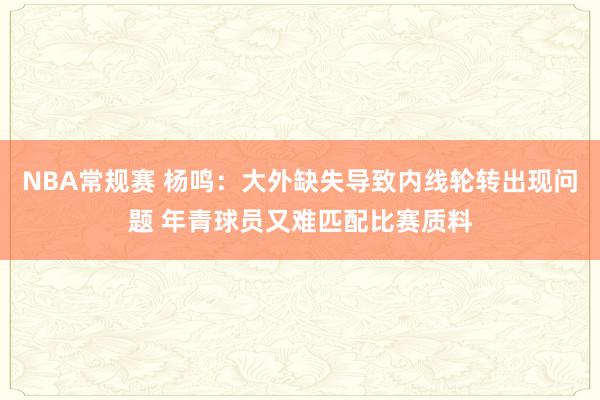 NBA常规赛 杨鸣：大外缺失导致内线轮转出现问题 年青球员又难匹配比赛质料