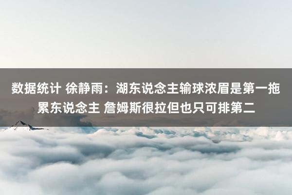 数据统计 徐静雨：湖东说念主输球浓眉是第一拖累东说念主 詹姆斯很拉但也只可排第二