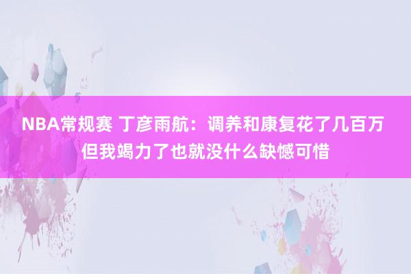 NBA常规赛 丁彦雨航：调养和康复花了几百万 但我竭力了也就没什么缺憾可惜