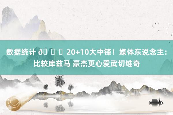 数据统计 😋20+10大中锋！媒体东说念主：比较库兹马 豪杰更心爱武切维奇