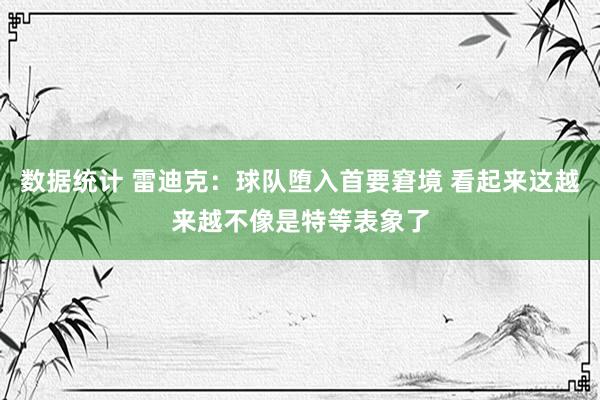 数据统计 雷迪克：球队堕入首要窘境 看起来这越来越不像是特等表象了