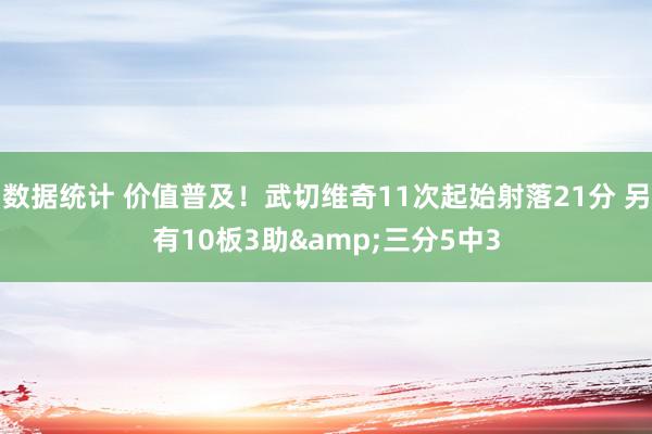 数据统计 价值普及！武切维奇11次起始射落21分 另有10板3助&三分5中3