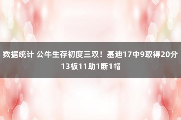 数据统计 公牛生存初度三双！基迪17中9取得20分13板11助1断1帽