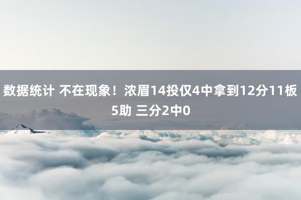 数据统计 不在现象！浓眉14投仅4中拿到12分11板5助 三分2中0