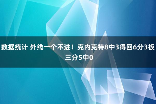 数据统计 外线一个不进！克内克特8中3得回6分3板 三分5中0