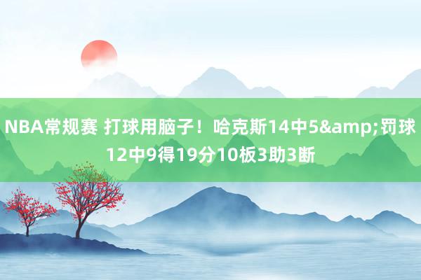 NBA常规赛 打球用脑子！哈克斯14中5&罚球12中9得19分10板3助3断