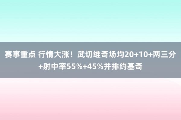 赛事重点 行情大涨！武切维奇场均20+10+两三分+射中率55%+45%并排约基奇